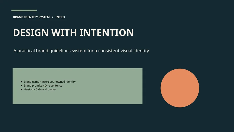 Brand Identity System — existing product cover; preview data is illustrative